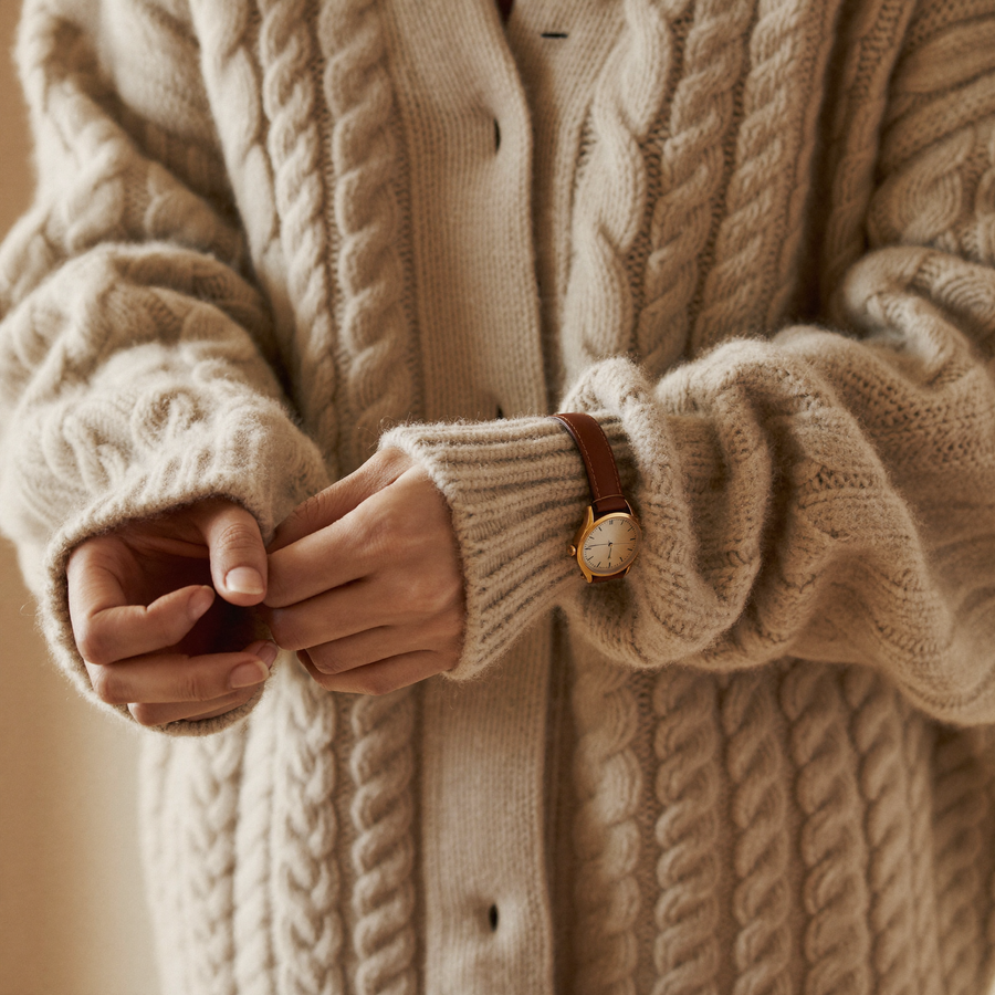 Detailaufnahme Strickärmel